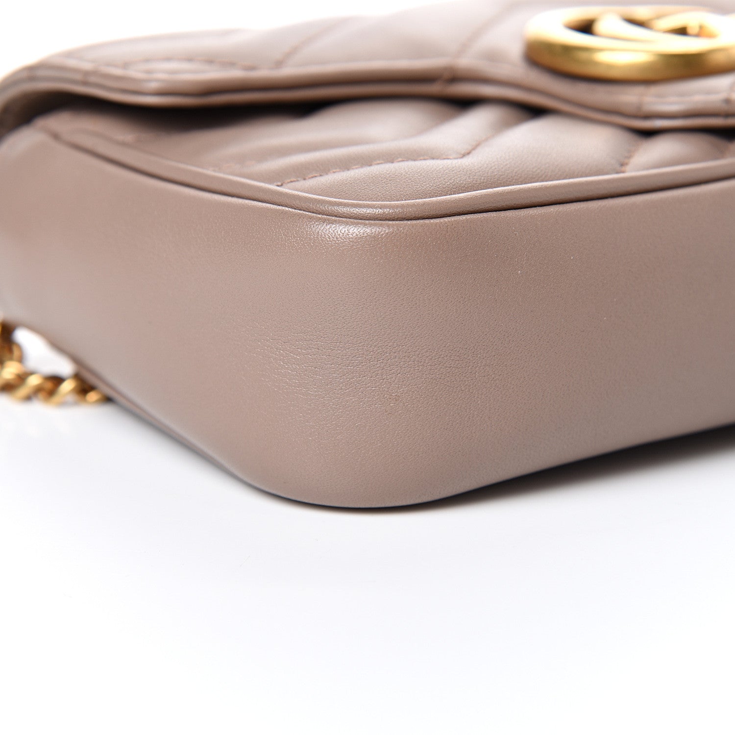 Gucci Calfskin Matelasse Super Mini GG Marmont Shoulder Bag Porcelain Rose 8 of 14