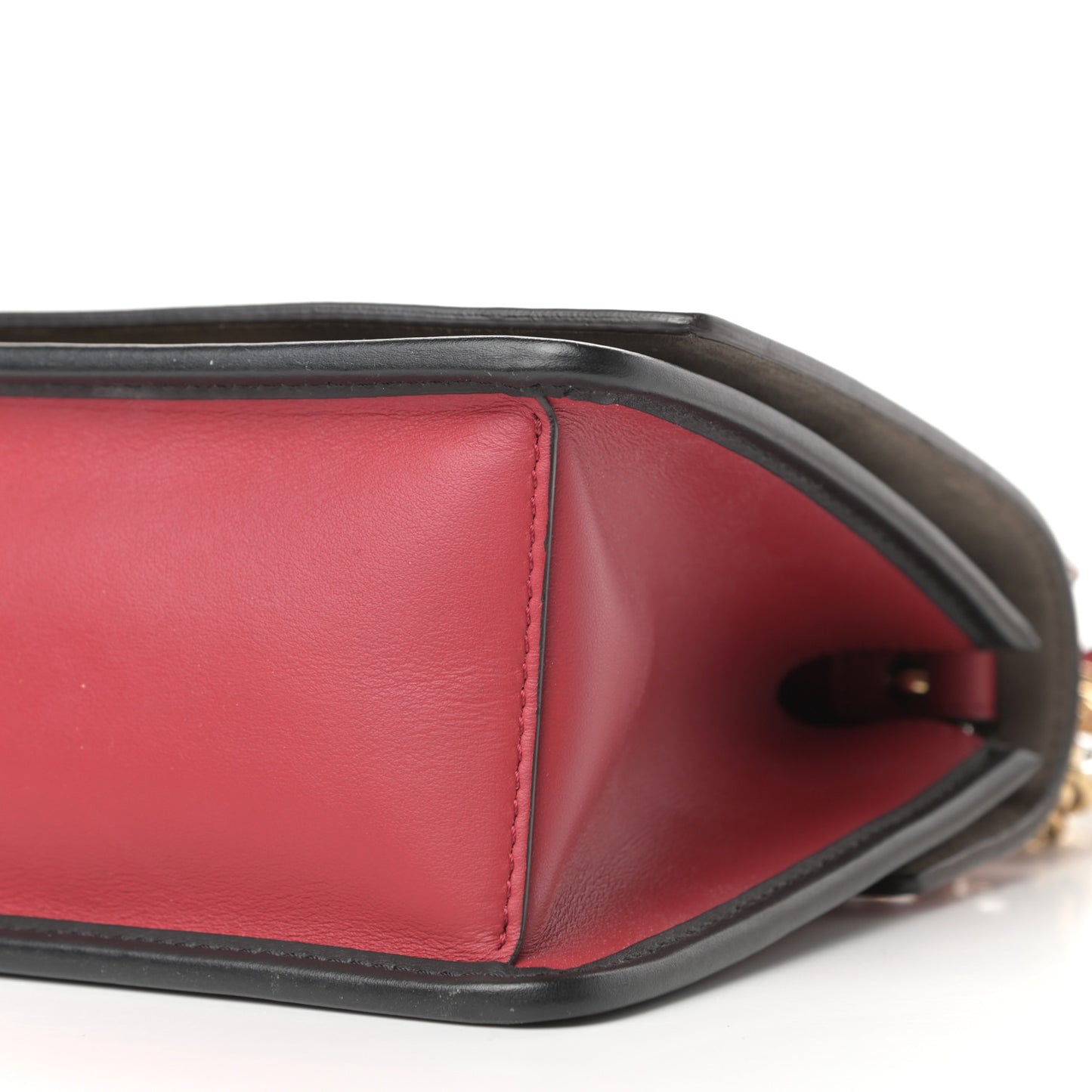 Vitello Century F is Fendi Bi-Color FF 1974 Embossed Small Kan I Shoulder Bag Fragola Maya Black