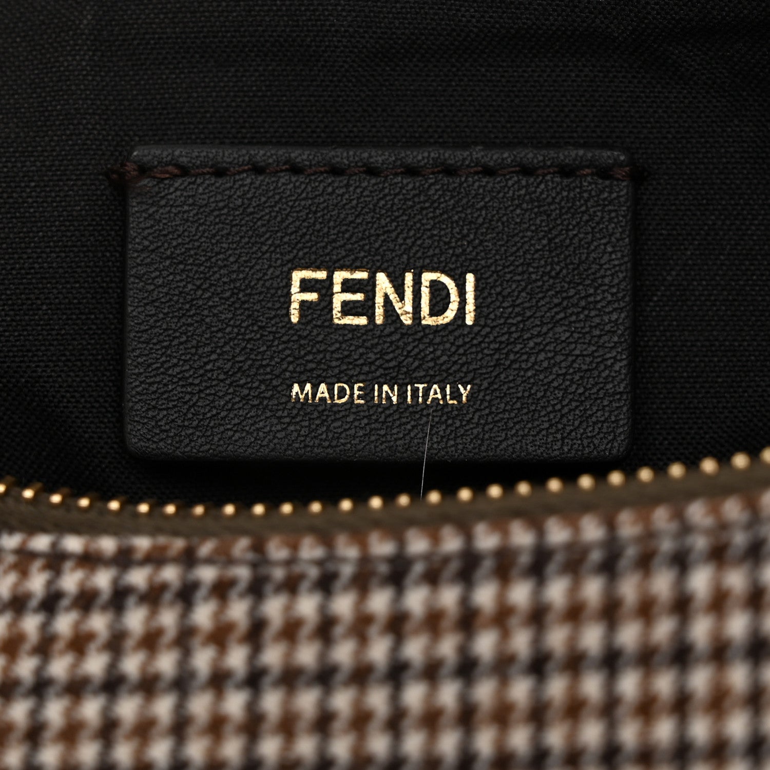 Fendi Wool Vitello Grace Small Houndstooth Small Fendigraphy Hobo Bag Beige Ebano 6 of 13