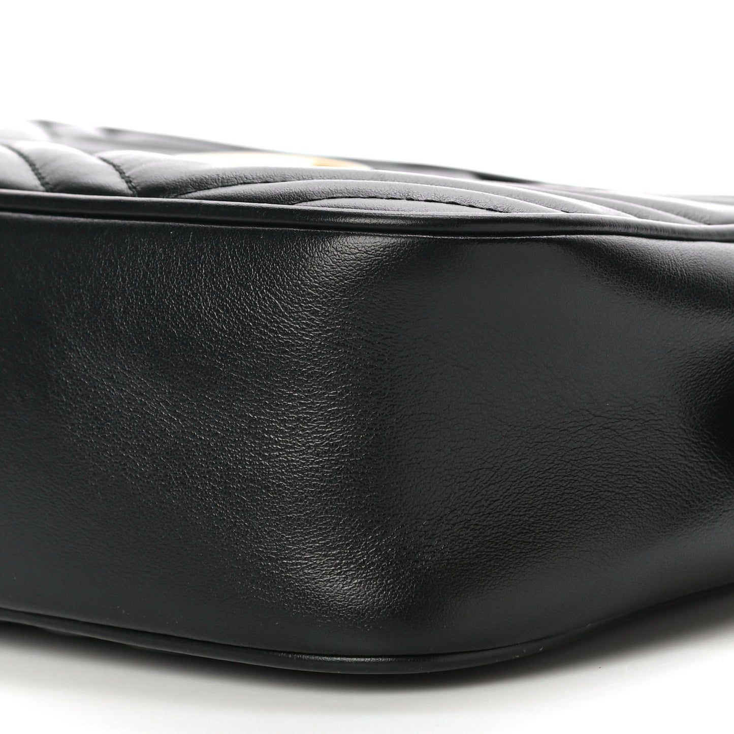 Calfskin Matelasse Small GG Marmont Chain Shoulder Bag Black