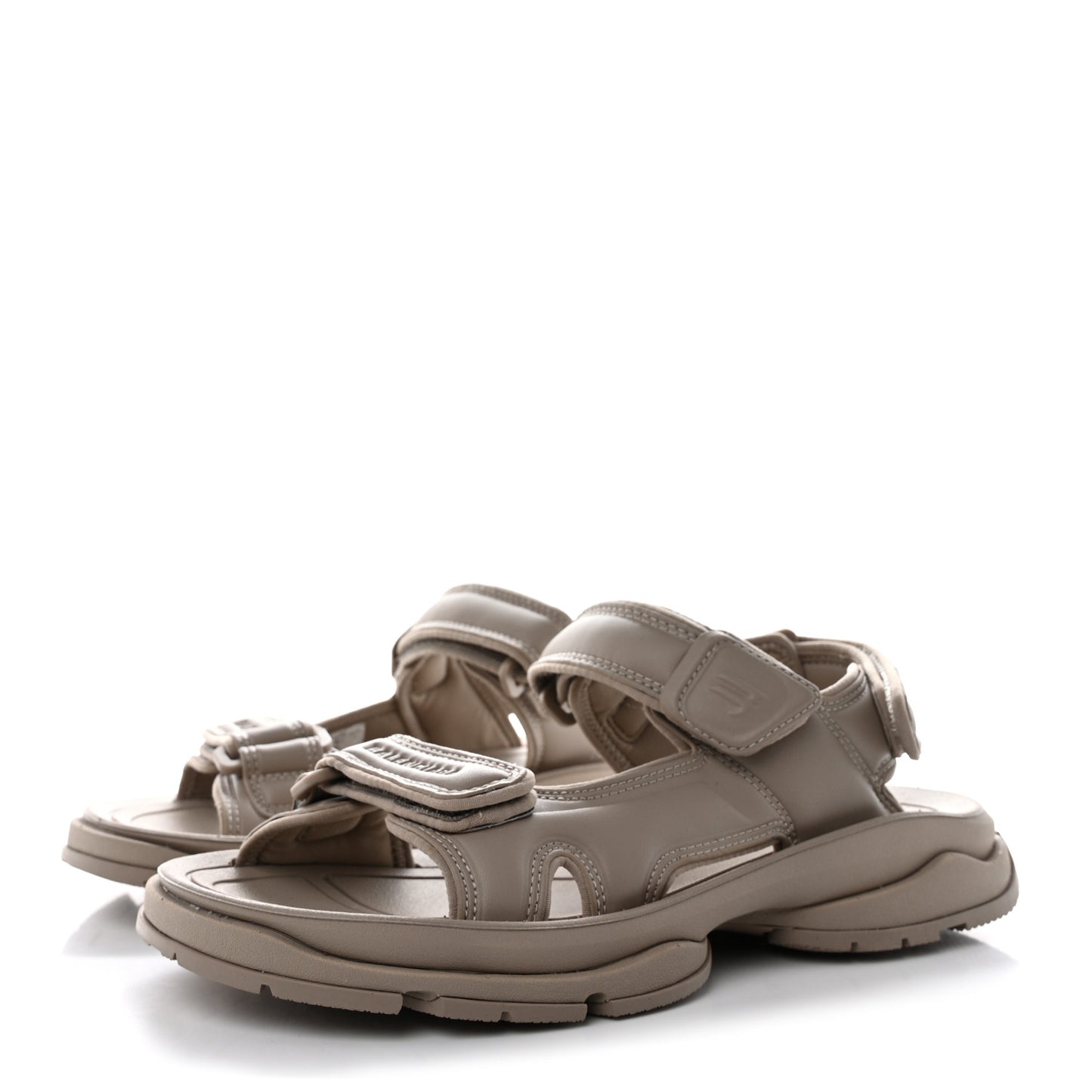 Fake Leather Womens Tourist Sandals 37 Taupe