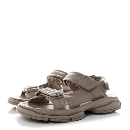 Balenciaga Fake Leather Womens Tourist Sandals 37 Taupe 3 of 9