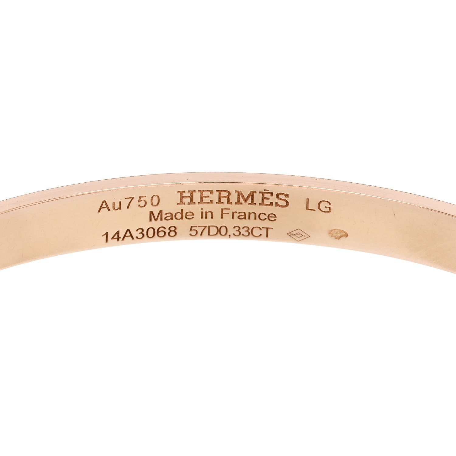 Hermes 18K Rose Gold Diamond PM Kelly Pave Bracelet LG 3 of 3