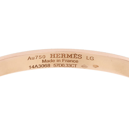 Hermes 18K Rose Gold Diamond PM Kelly Pave Bracelet LG 3 of 3