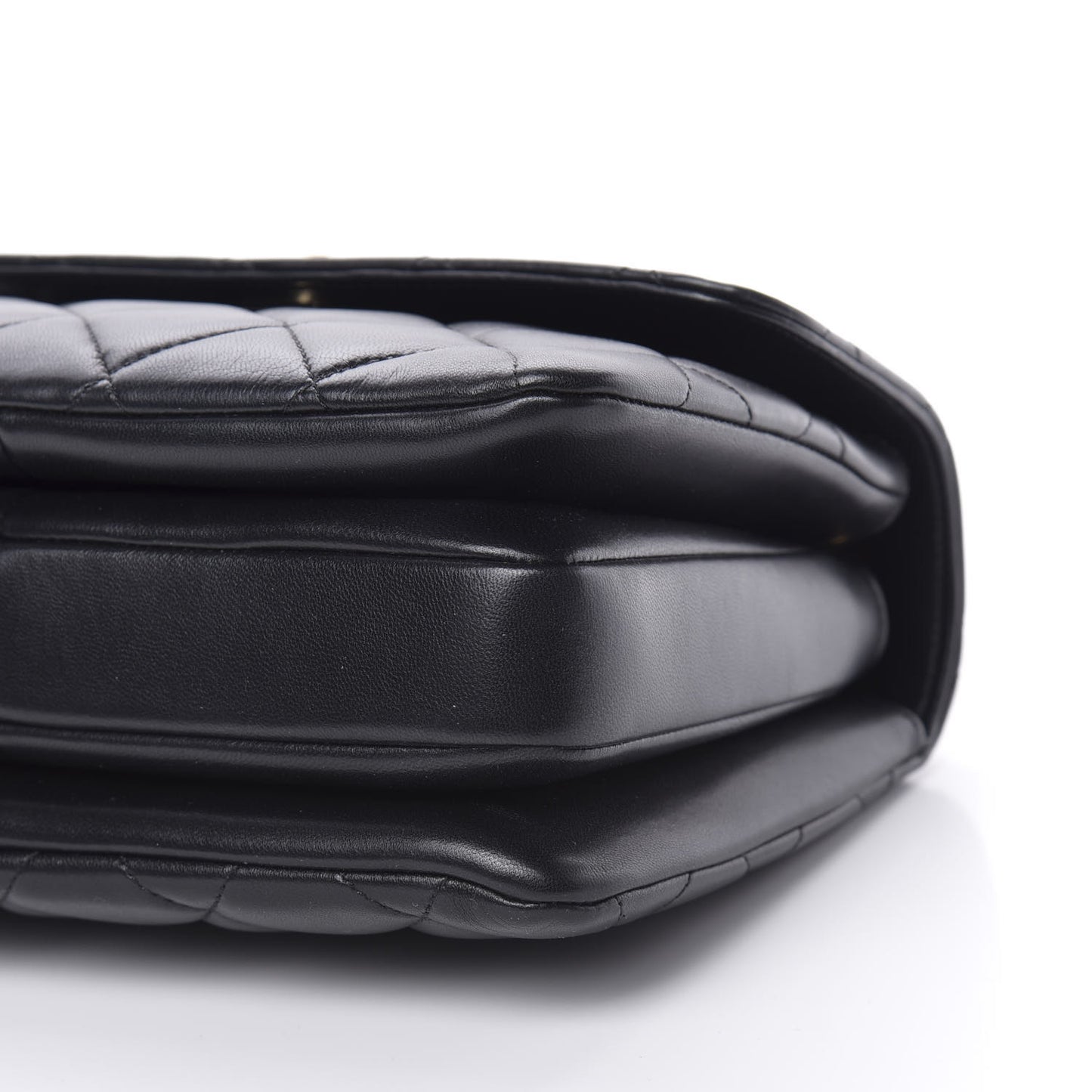 Lambskin Quilted Small Trendy CC Dual Handle Flap Bag Black