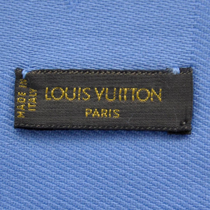 Louis Vuitton Wool Silk Monogram Shawl Blue 3 of 4