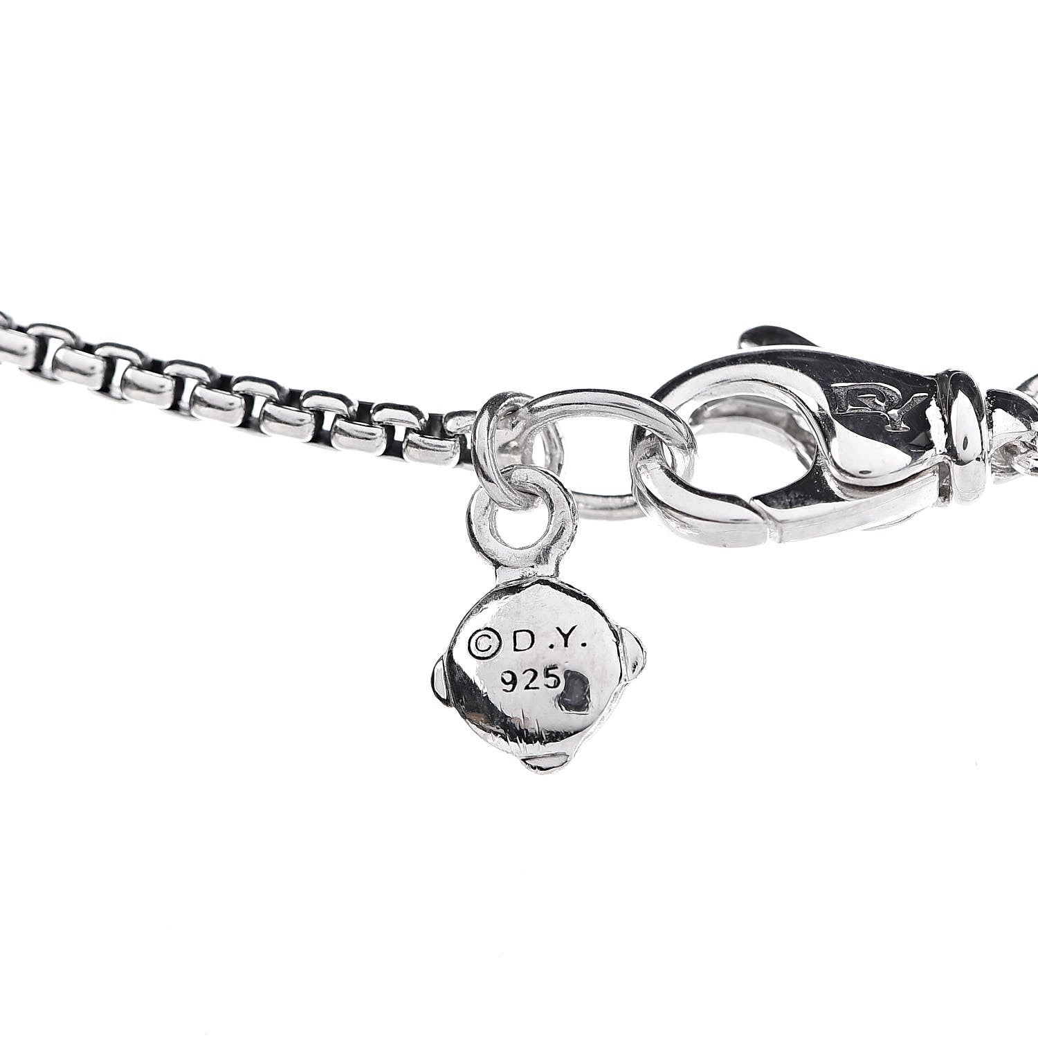 David Yurman Sterling Silver 14K Yellow Gold Diamond 32mm X Cross Pendant Necklace 6 of 7
