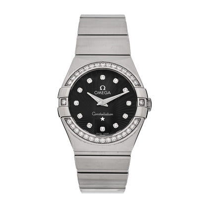 Omega Stainless Steel Diamond Bezel 27mm Constellation Quartz Watch Black 123.15.27.60.51.002 1 of 5