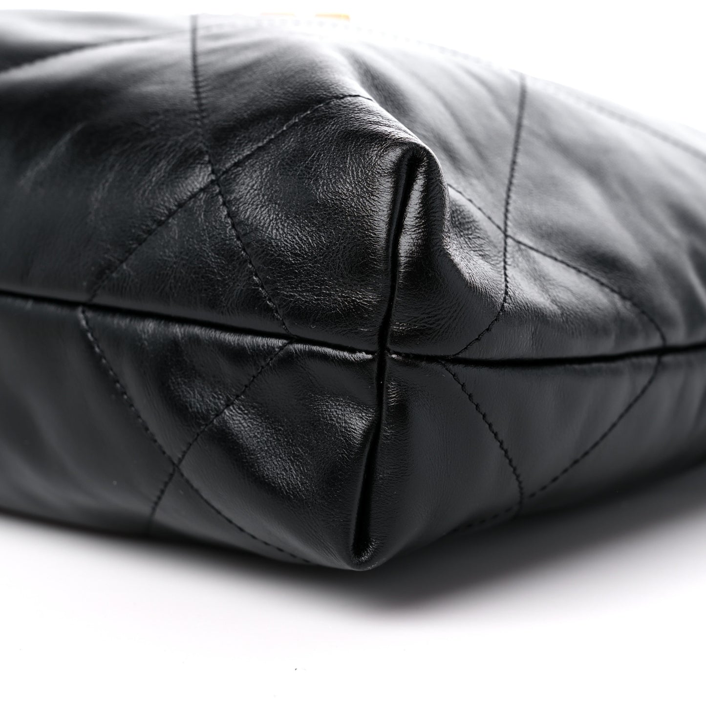 Shiny Calfskin Quilted Small Chanel 22 Black