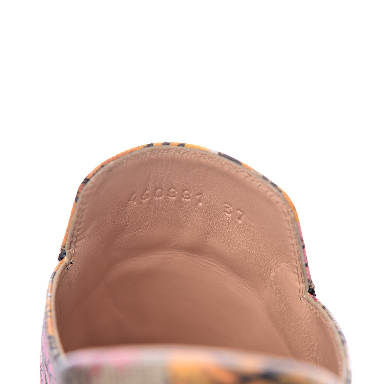 Gucci GG Supreme Monogram Bengal Womens Princetown Slippers 37 Beige Crop Pink 7 of 11