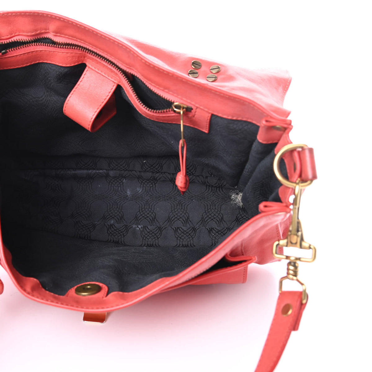 Lambskin Medium PS1 Satchel Deep Coral