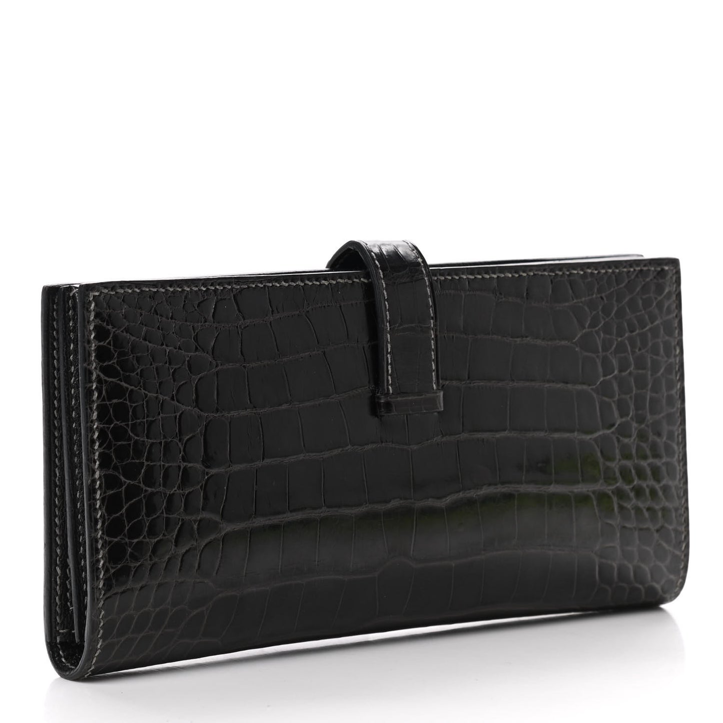 Shiny Alligator Bearn Wallet Graphite