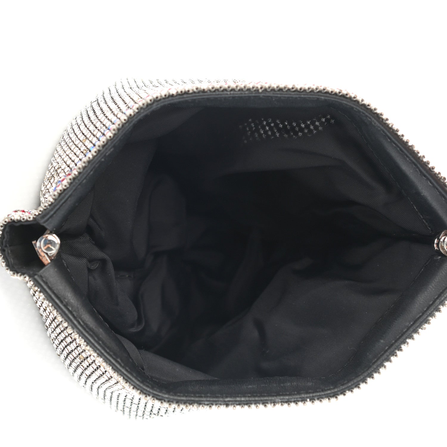 Alexander Wang Rhinestone Chain Mesh Wanglock Logo Pouch Silver Multicolor 5 of 9