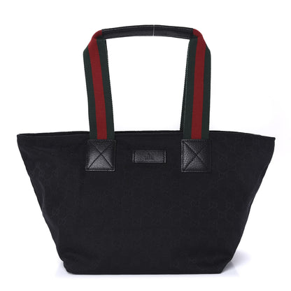 Gucci GG Monogram Medium Web Handle Bucket Tote Black 1 of 10