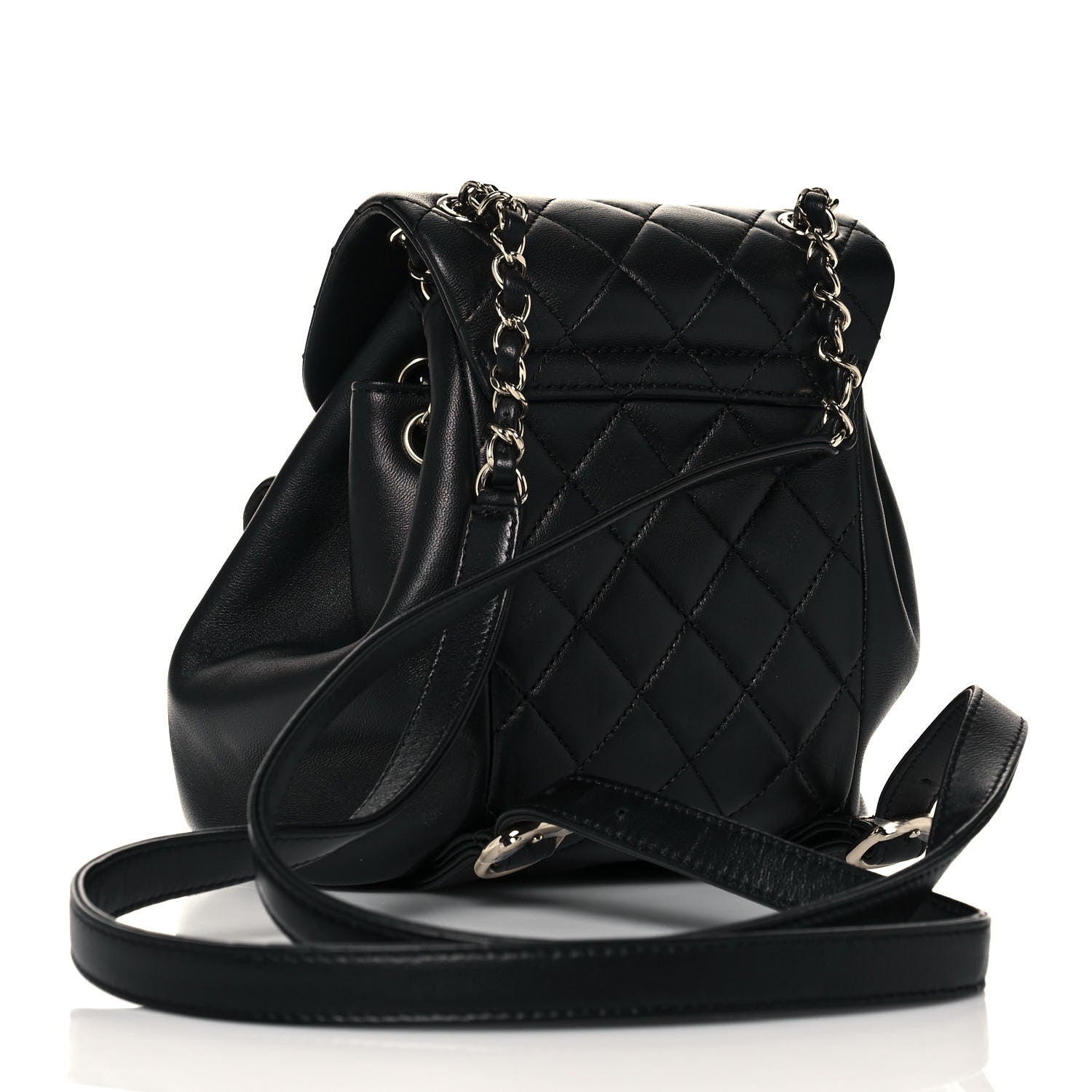 Chanel Lambskin Quilted Small Duma Drawstring Backpack Black 3 of 13