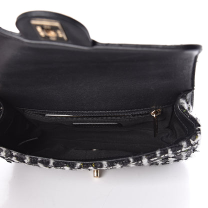 Chanel Tweed Calfskin Quilted Flap Black Multicolor 5 of 9