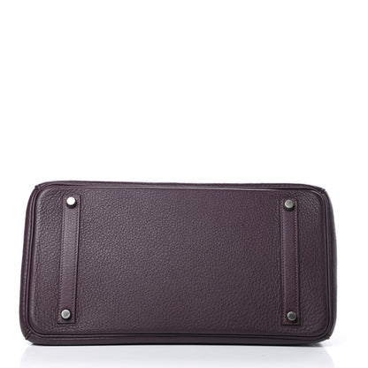 Hermes Taurillon Clemence Birkin 35 Raisin 6 of 44