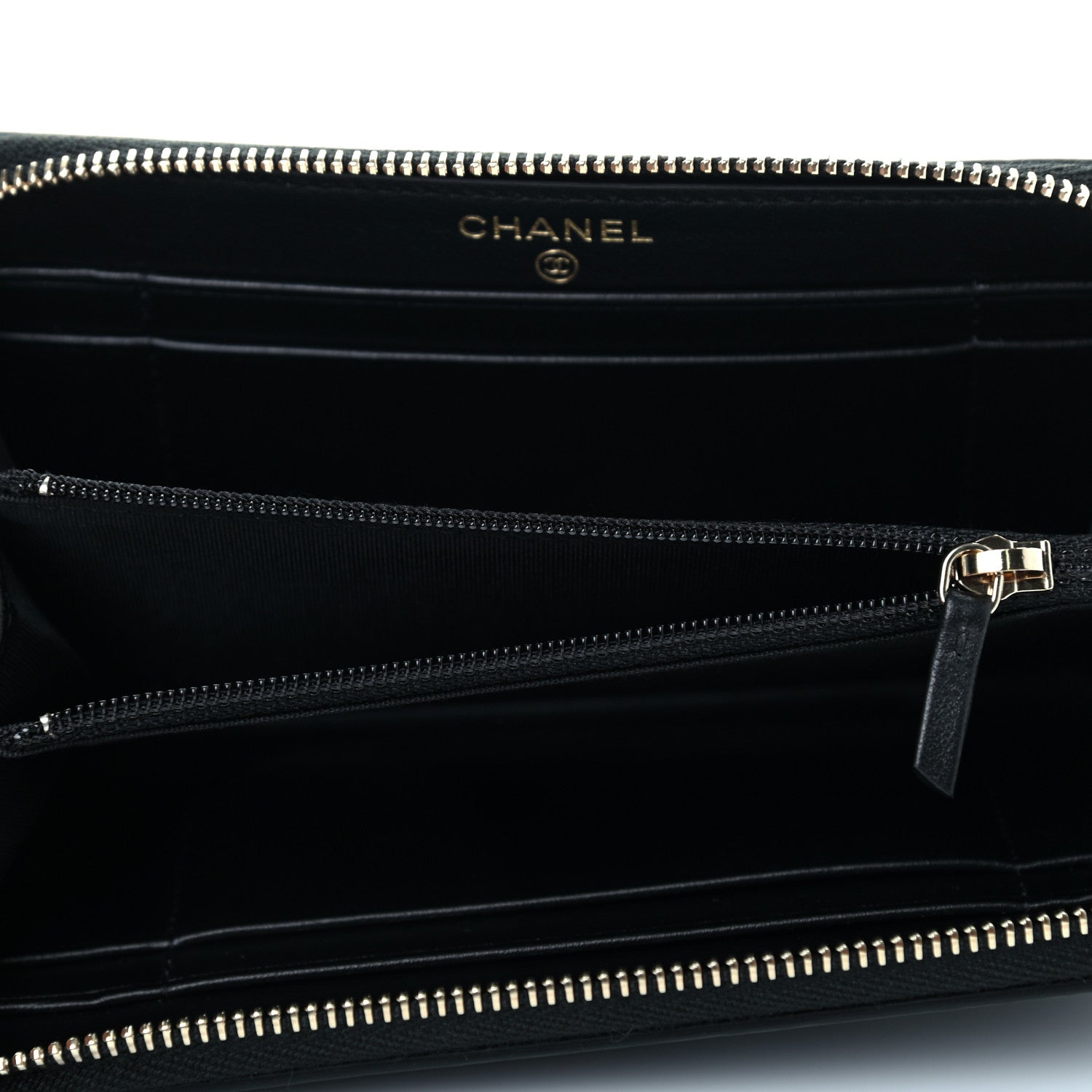 Chanel Caviar Quilted Medium Filigree Zip Around Wallet Black 5 of 9