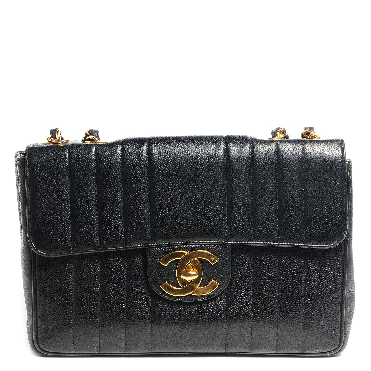 Chanel Caviar Vertical Quilt Jumbo Flap Black 1 of 8