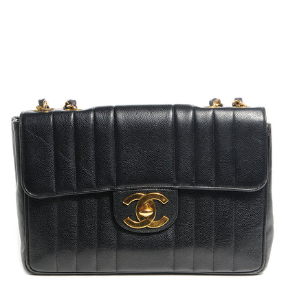 Chanel Caviar Vertical Quilt Jumbo Flap Black 1 of 8