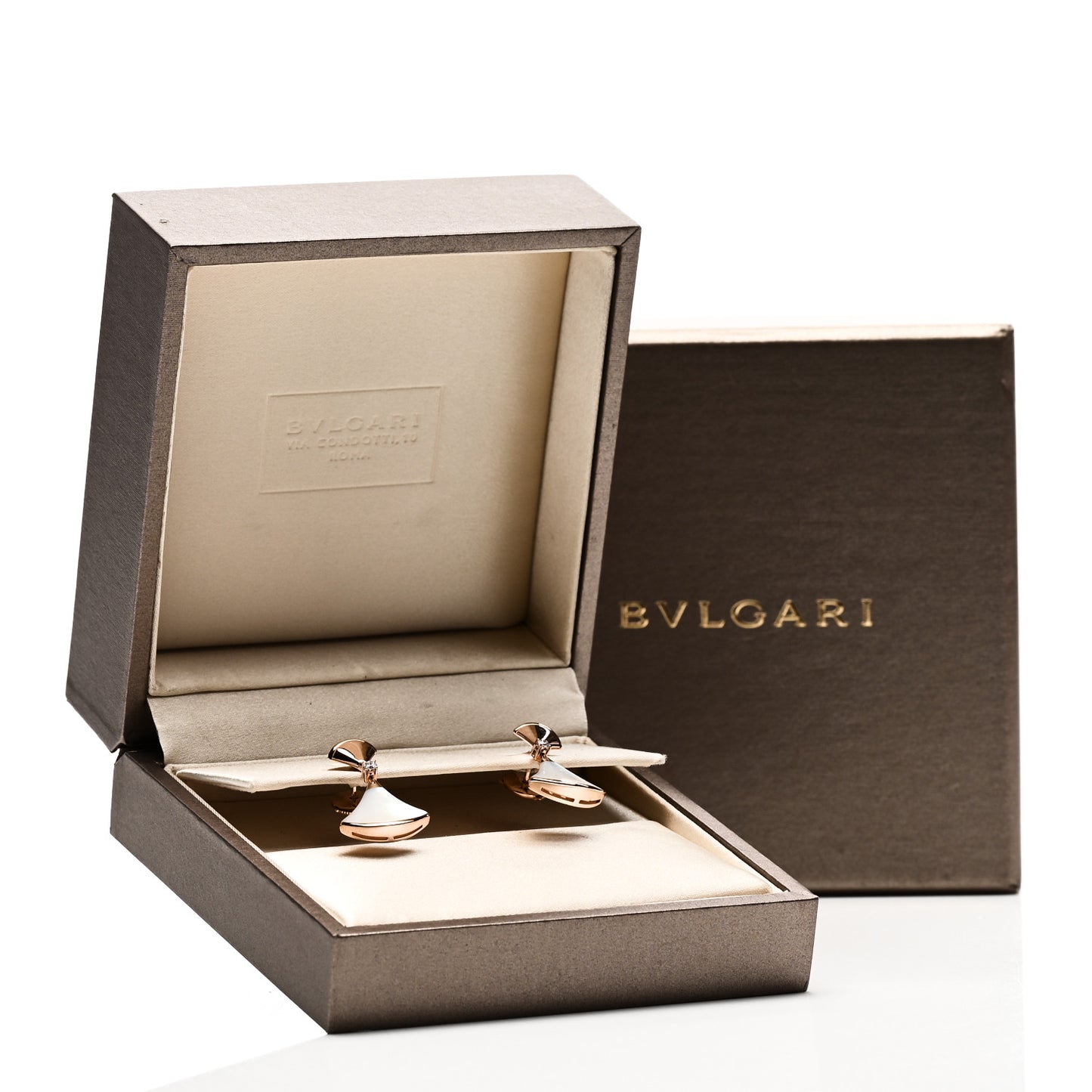 18K Rose Gold Diamond Mother of Pearl Divas' Dream Earrings