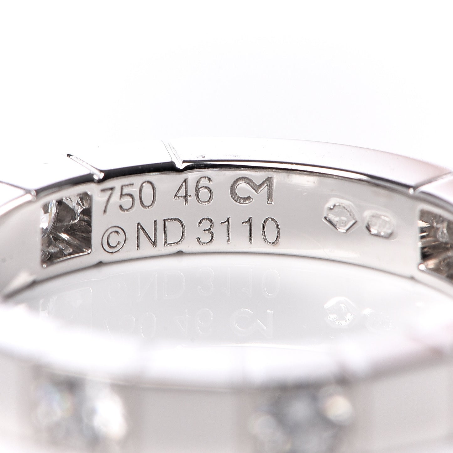 18K White Gold Diamond Lanieres Half Eternity Band Ring 46 3.75