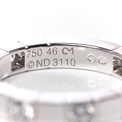 Cartier 18K White Gold Diamond Lanieres Half Eternity Band Ring 46 3.75 4 of 4
