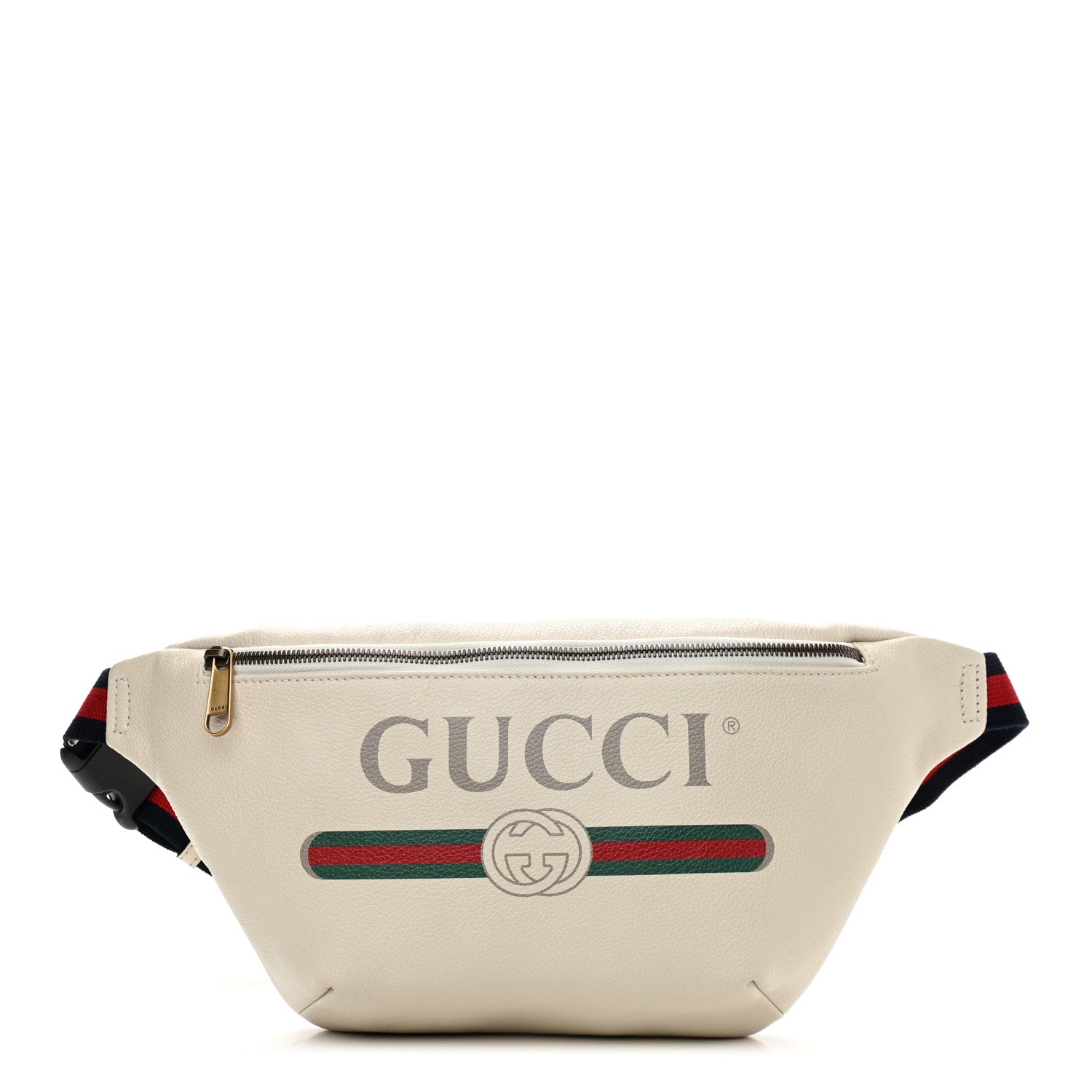 Gucci Grained Calfskin Logo Belt Bag White 1 of 10