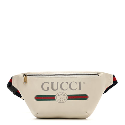 Gucci Grained Calfskin Logo Belt Bag White 1 of 10