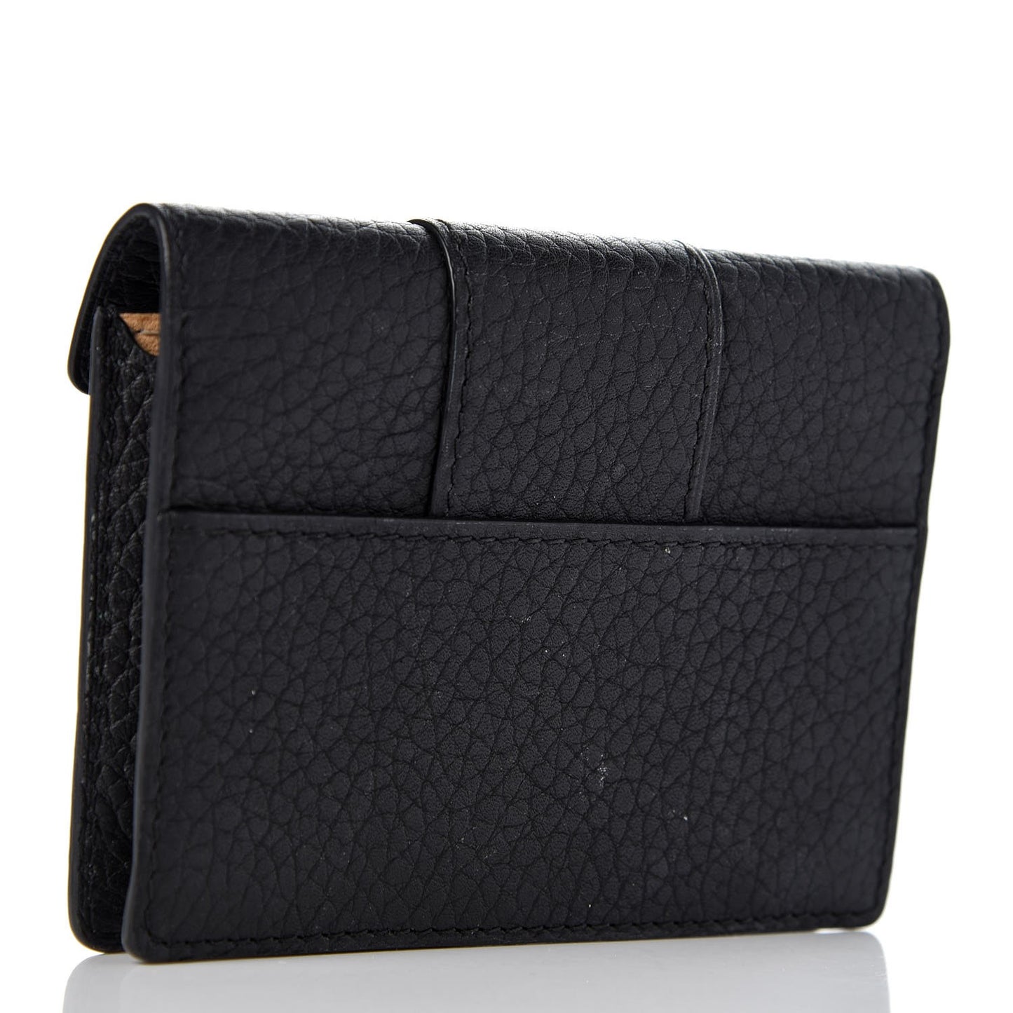 Grained Bullskin Presse Card Case Black