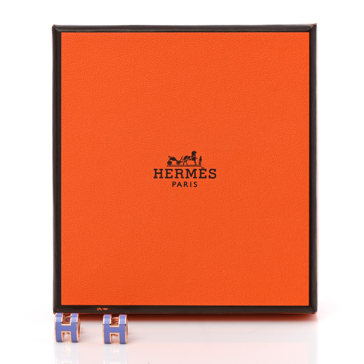 Rose Gold Lacquered Mini Pop H Earrings Lilac