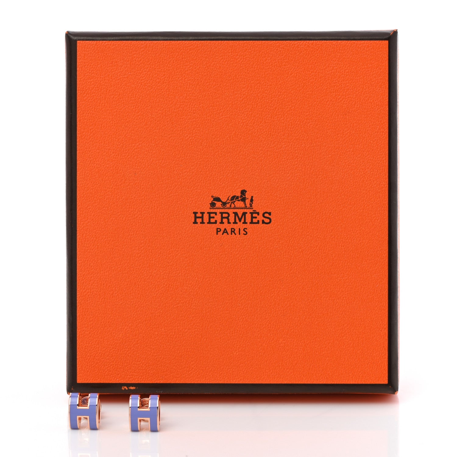 Hermes Rose Gold Lacquered Mini Pop H Earrings Lilac 5 of 5