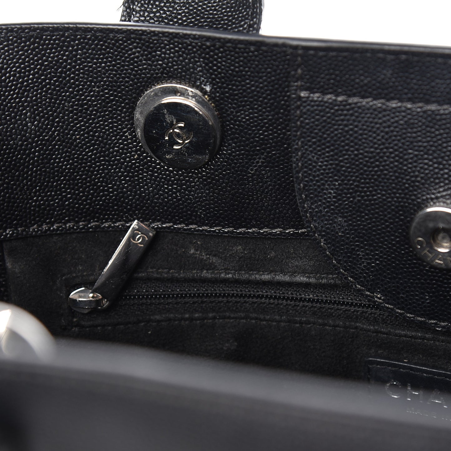 Caviar Small Studded Deauville Tote Black