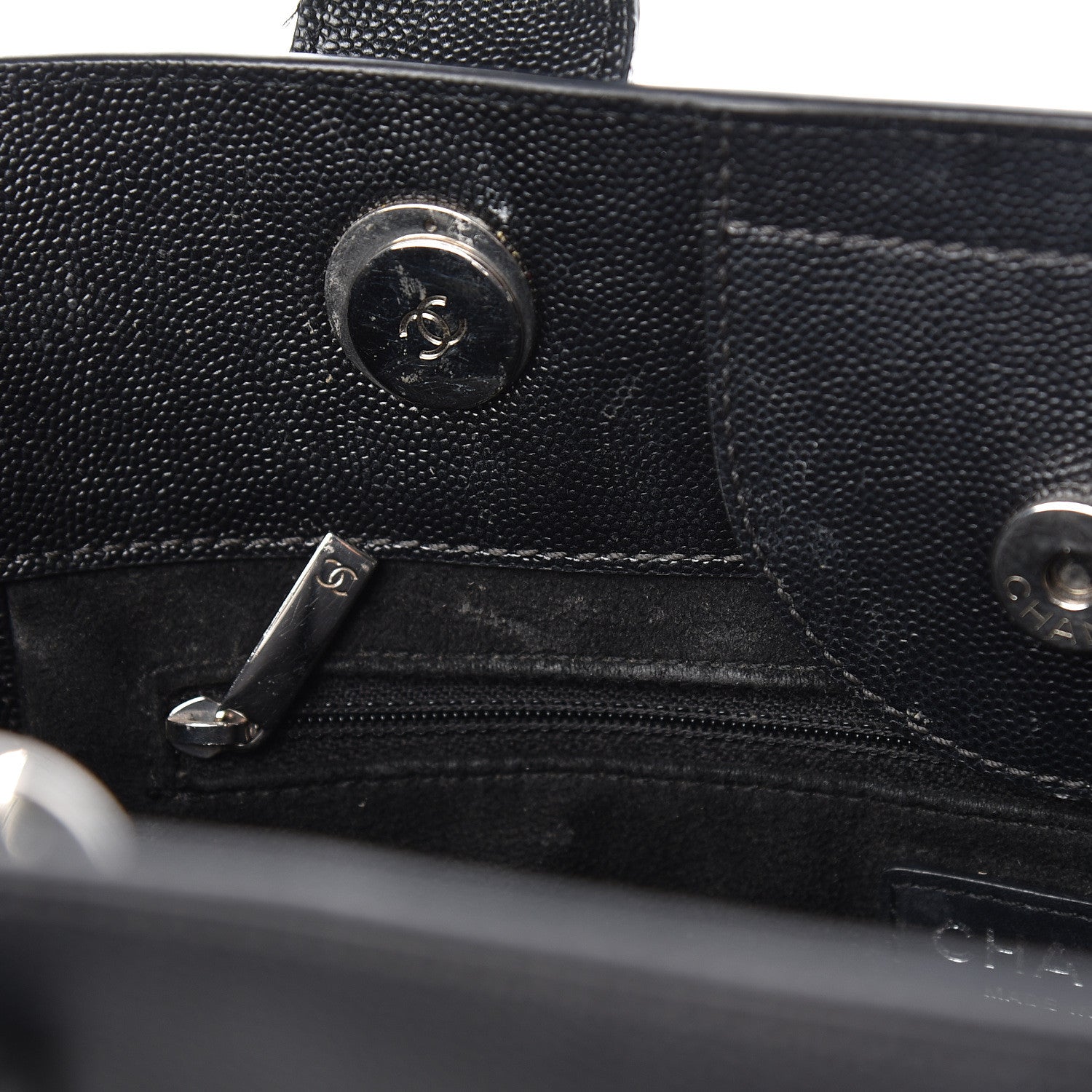 Chanel Caviar Small Studded Deauville Tote Black 9 of 15