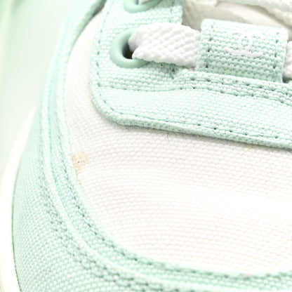 Chanel Cotton Sneakers 38.5 Light Turquoise White 9 of 9