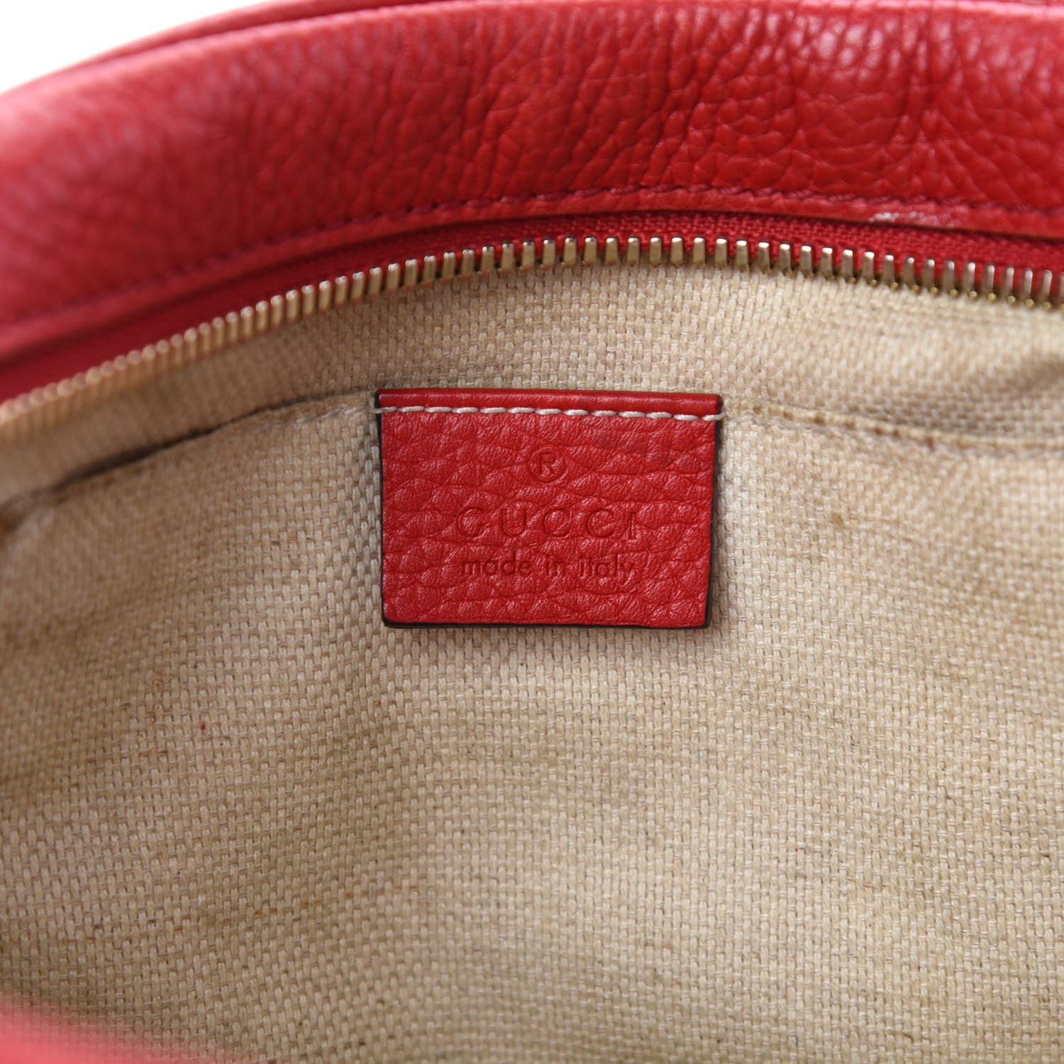Gucci Pebbled Calfskin Small Soho Disco Bag Tabasco Red 14 of 16