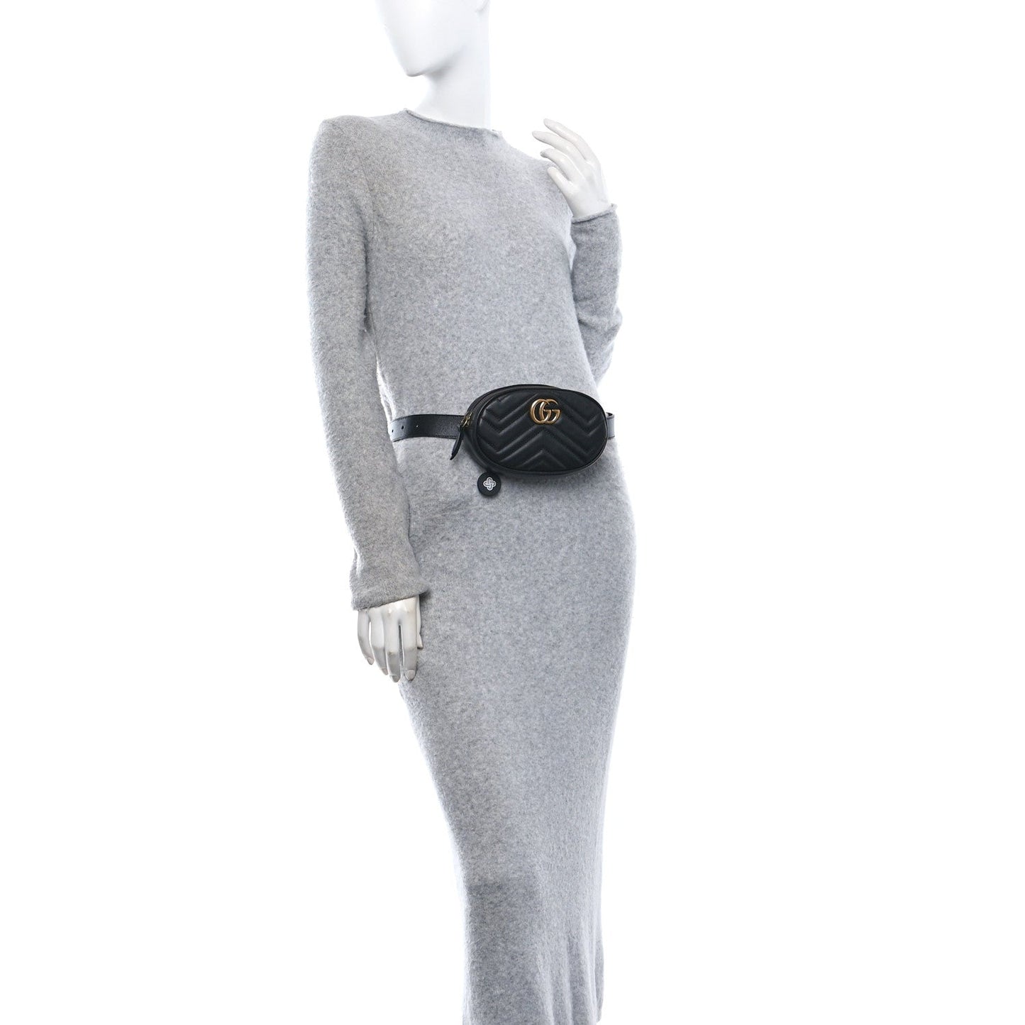 Calfskin Matelasse GG Marmont Belt Bag 85 34 Black