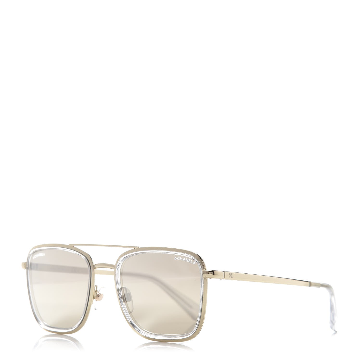 Chanel Metal Pilot Sunglasses 4241 Gold 1 of 8