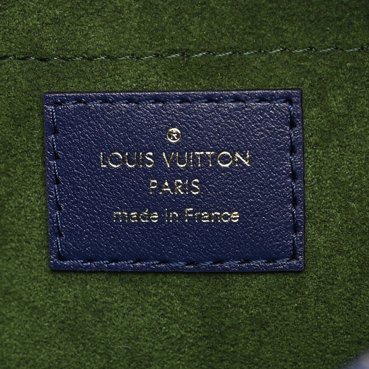 Lambskin Embossed Monogram Square Bag Blue Green
