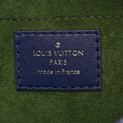 Louis Vuitton Lambskin Embossed Monogram Square Bag Blue Green 6 of 9