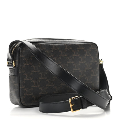 Celine Triomphe Canvas Medium Messenger Bag Black 3 of 9