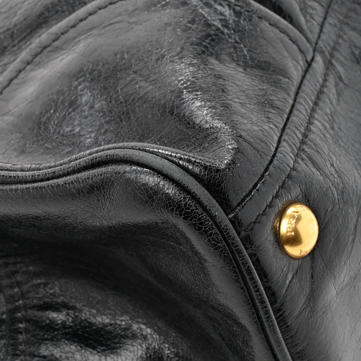 Vitello Shine Shopping Satchel Black