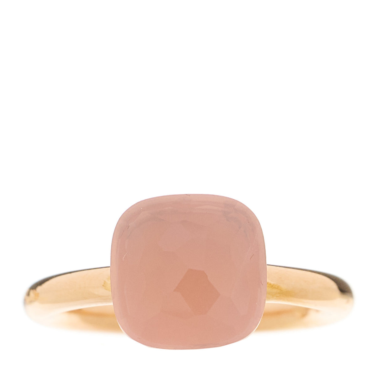 18K Rose Gold Rose Quartz Classic Nudo Ring 52 6