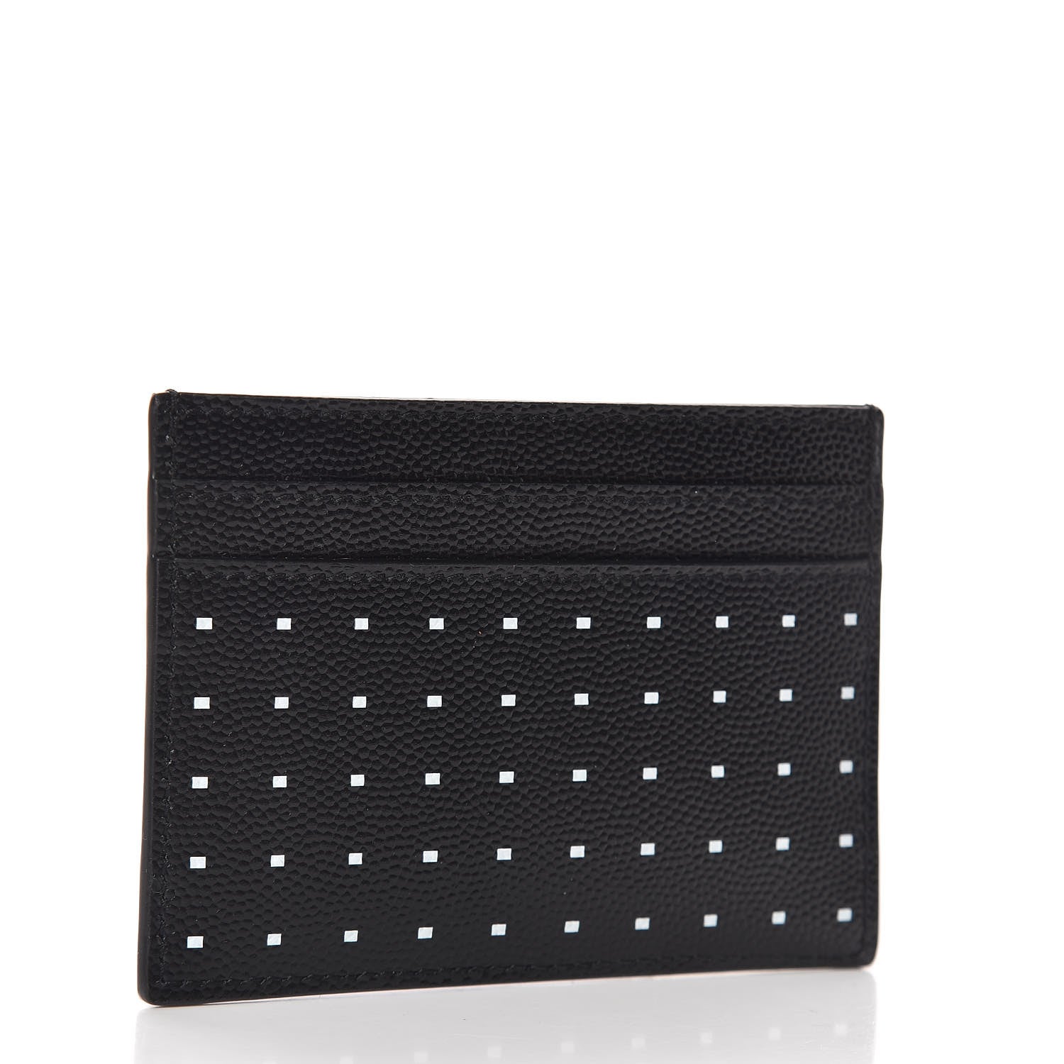 Saint Laurent Grain De Poudre Geo Print Monogram Credit Card Case Black White 3 of 8