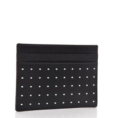 Saint Laurent Grain De Poudre Geo Print Monogram Credit Card Case Black White 3 of 8