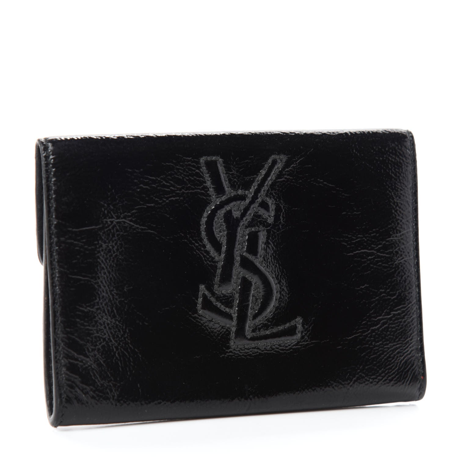 Saint Laurent Textured Patent Monogram Card Holder Black 3 of 7