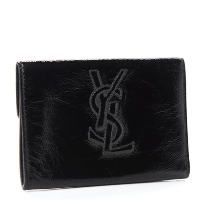 Saint Laurent Textured Patent Monogram Card Holder Black 3 of 7