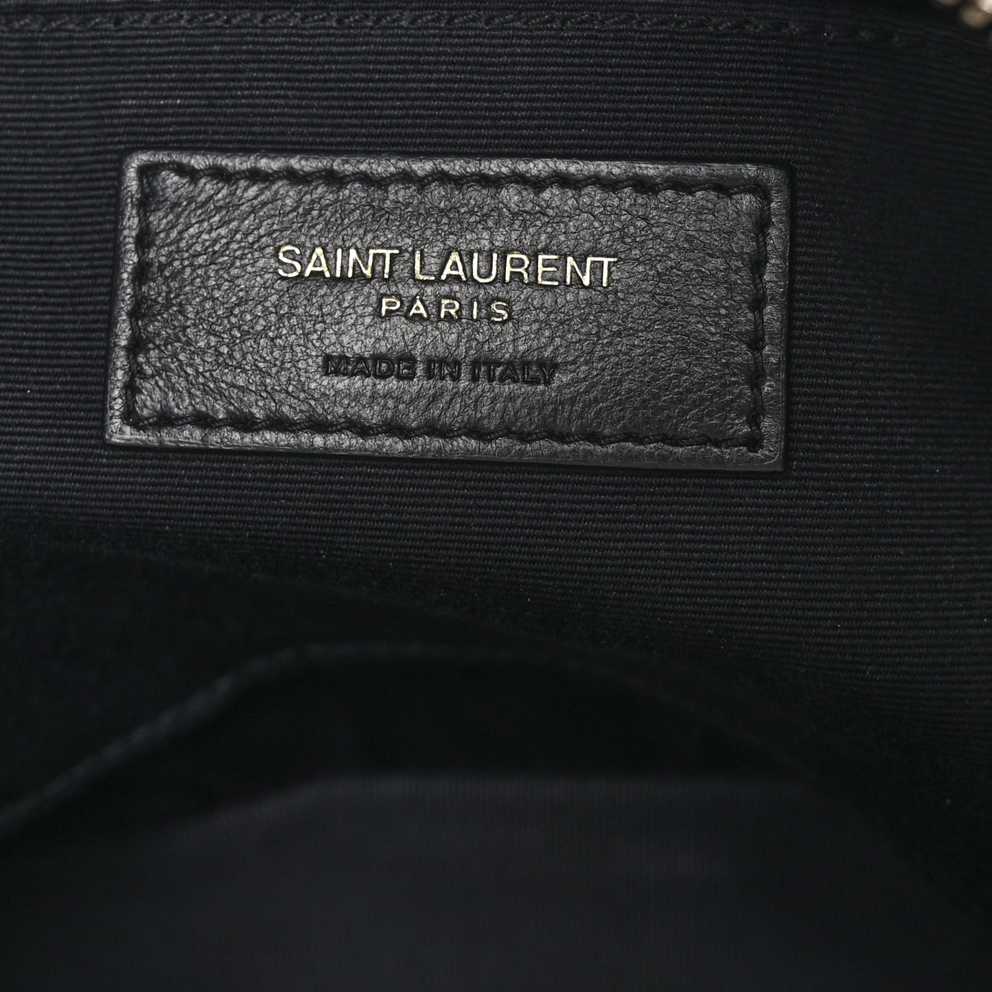 SAINT LAURENT Calfskin Matelasse Monogram Lou Camera Bag Crema Soft