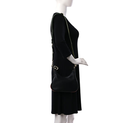 Gucci Aria Calfskin Web Small Attache Shoulder Bag Black 2 of 9