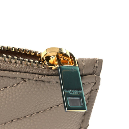 Saint Laurent Monogram Grain de Poudre 5 Fragments Zip Pouch Card Holder Dark Beige 8 of 9